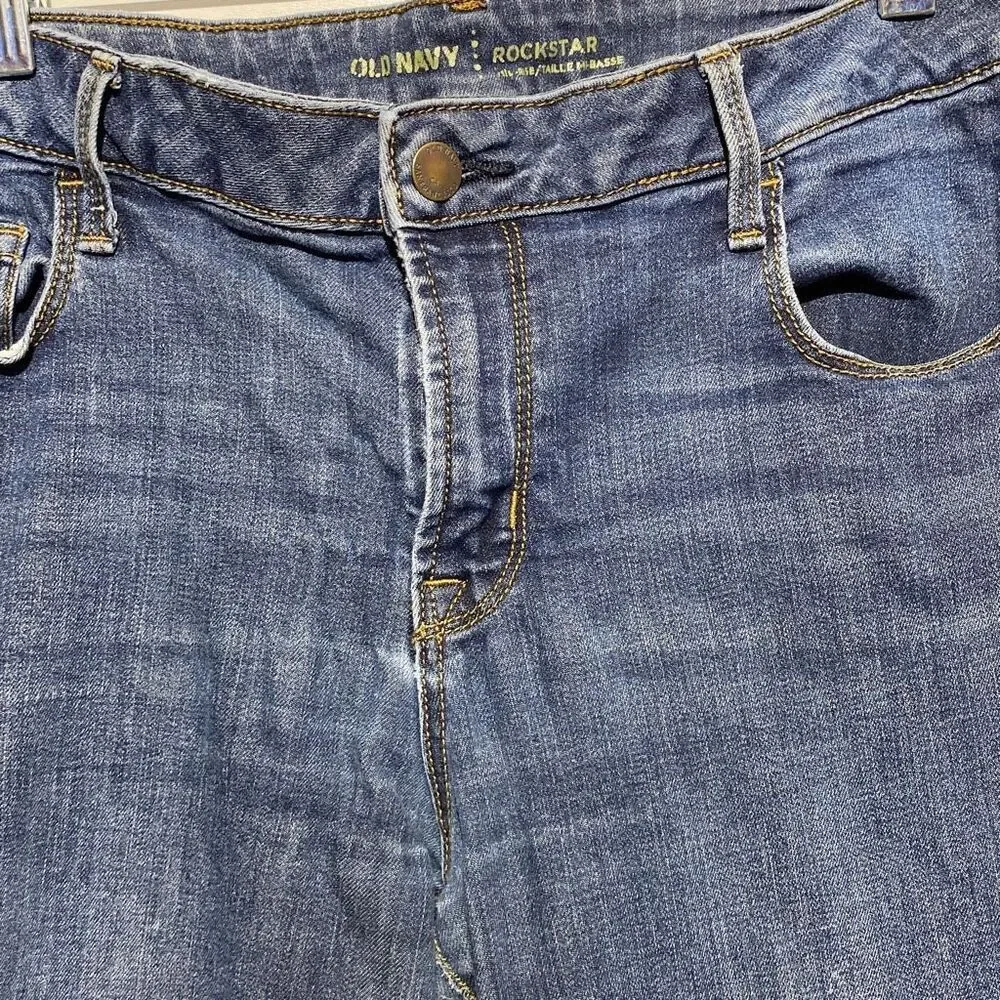 Old Navy Rockstar Women's Mid-Rise Tapered Denim Jeans Blue Size‎ 12